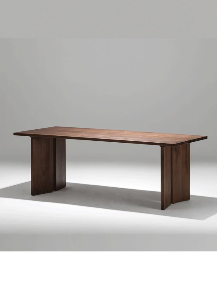 Mazonvintage-Cultural Retro Dark Walnut Wood Dining Table