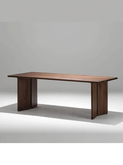 Mazonvintage-Cultural Retro Dark Walnut Wood Dining Table