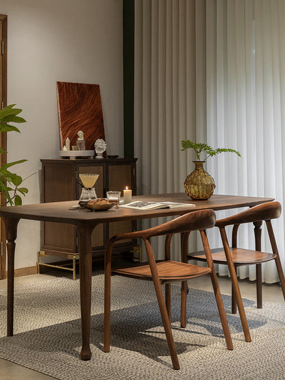 Mazonvintage-French Style Black Walnut Wood Table