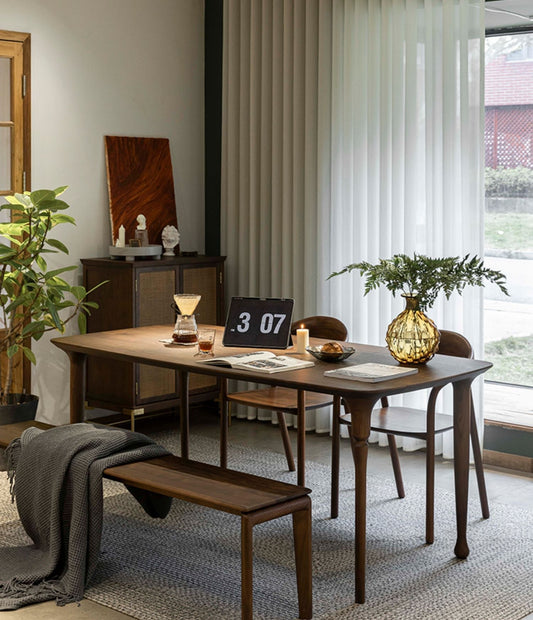 Mazonvintage-French Style Black Walnut Wood Table