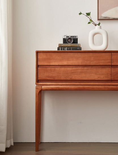 Mazonvintage-Oasis Antique 4 Drawers Solid Cherry Wood Console Table