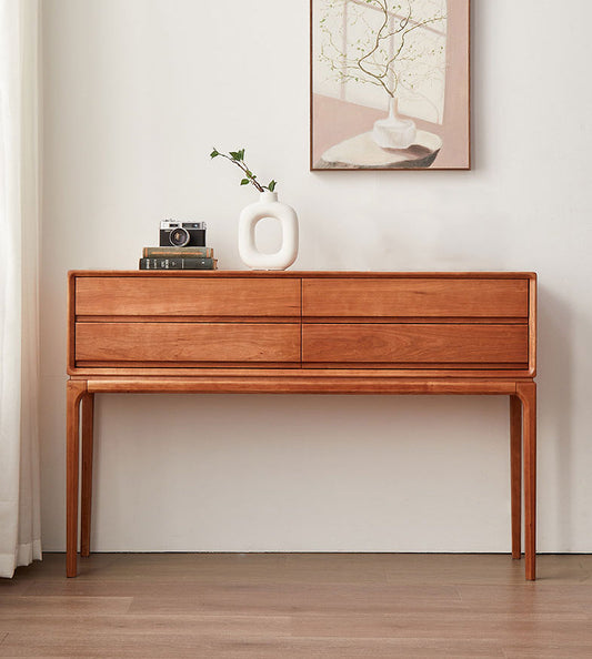 Mazonvintage-Oasis Antique 4 Drawers Solid Cherry Wood Console Table
