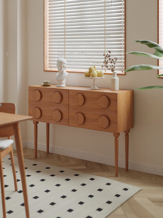 Mazonvintage-Nexus Eight Circle Point Design Cherry Wood Console Table