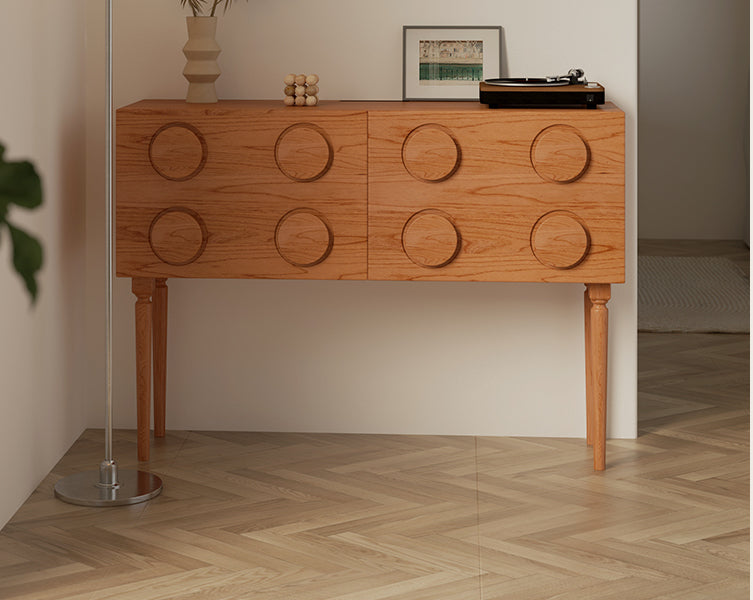 Mazonvintage-Nexus Eight Circle Point Design Cherry Wood Console Table