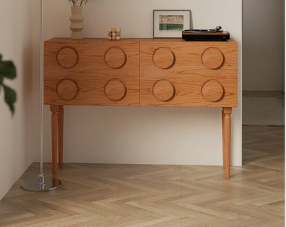 Mazonvintage-Nexus Eight Circle Point Design Cherry Wood Console Table