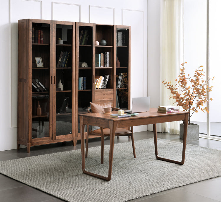 Mazonvintage-Midnight Majesty Black Walnut Wood Desk