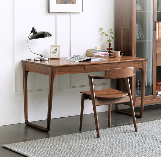 Mazonvintage-Midnight Majesty Black Walnut Wood Desk