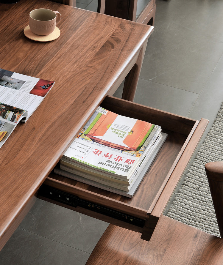 Mazonvintage-Midnight Majesty Black Walnut Wood Desk