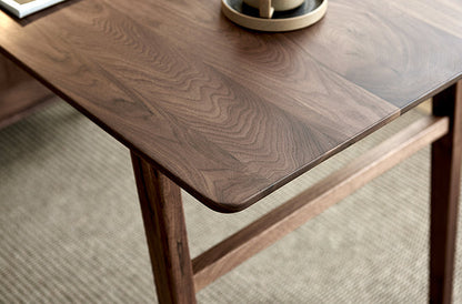 Mazonvintage-Luminous Contemporary Walnut Wood Desk with Small Drawers