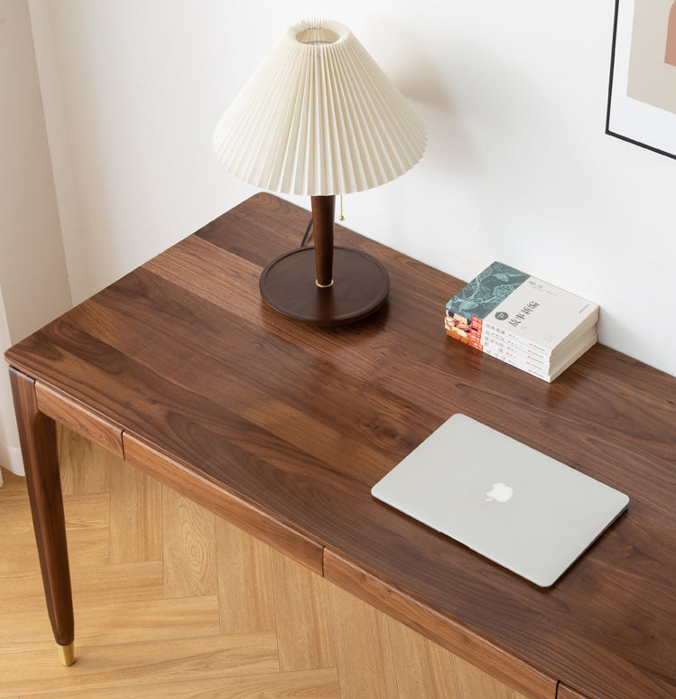 Mazonvintage-Clean Lines Modern Workspace Walnut Wood Standing Desk