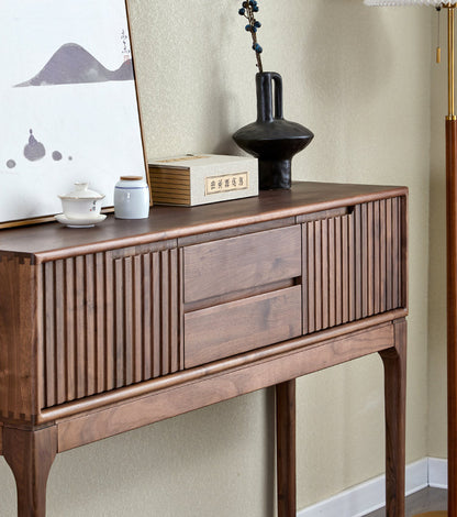Mazonvintage-Blinds Design Black Walnut Wood Console Table