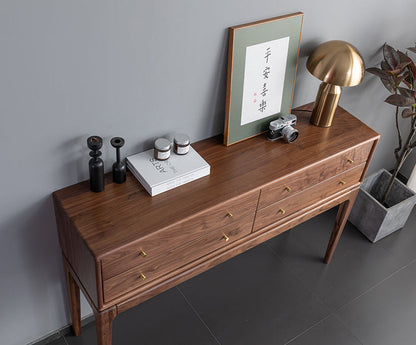 Mazonvintage-Ember Big Contemporary Walnut Wood Console Table