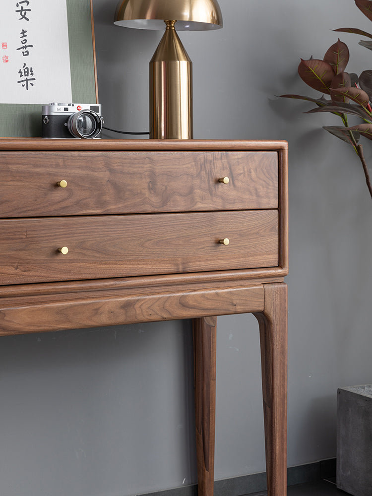 Mazonvintage-Ember Big Contemporary Walnut Wood Console Table