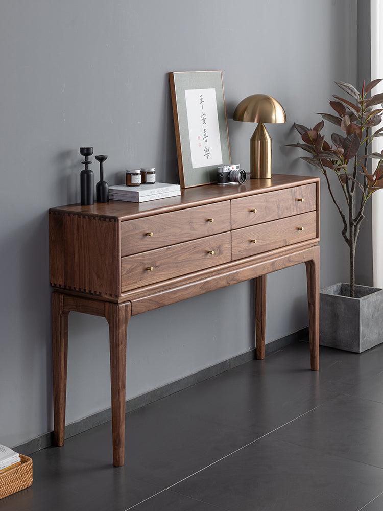 Mazonvintage-Ember Big Contemporary Walnut Wood Console Table