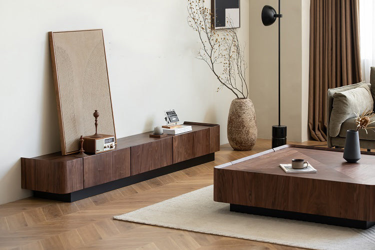 Mazonvintage-Tribe Link Up Drawers Black Walnut Wood Media Center