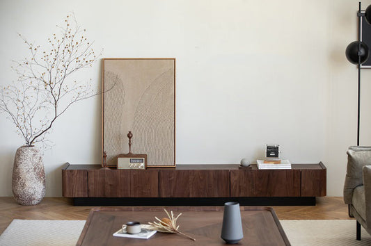 Mazonvintage-Tribe Link Up Drawers Black Walnut Wood Media Center