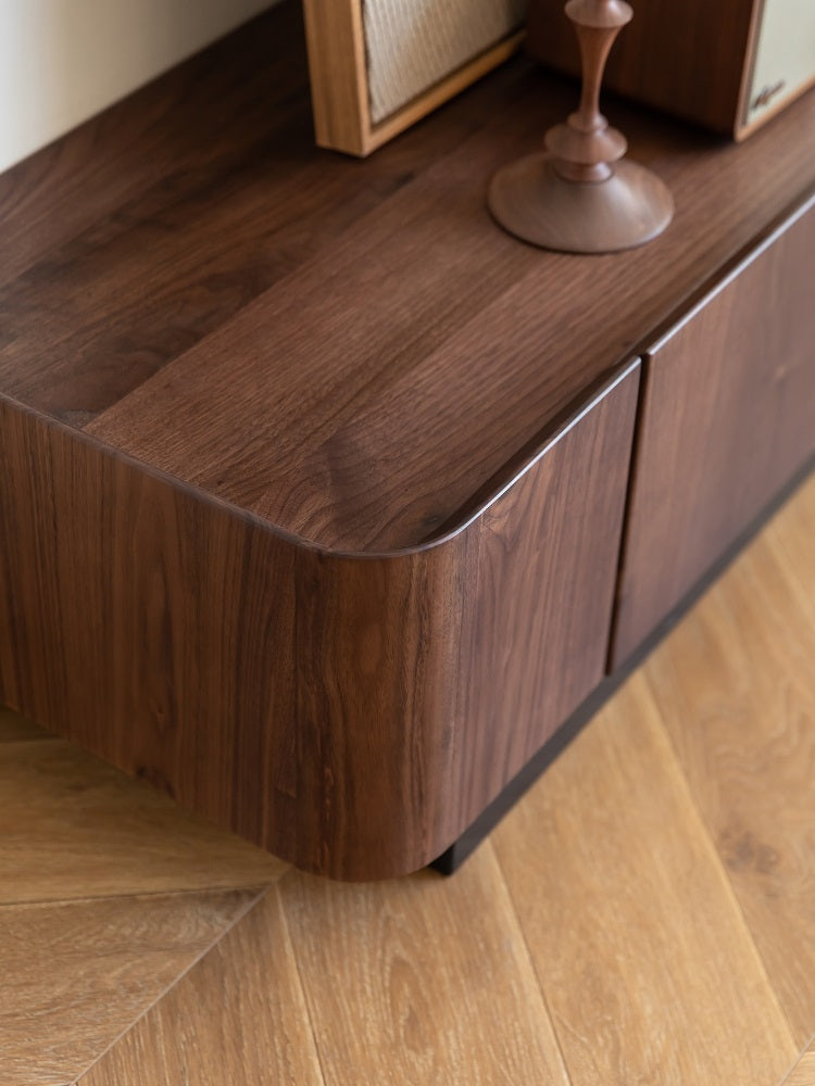 Mazonvintage-Tribe Link Up Drawers Black Walnut Wood Media Center