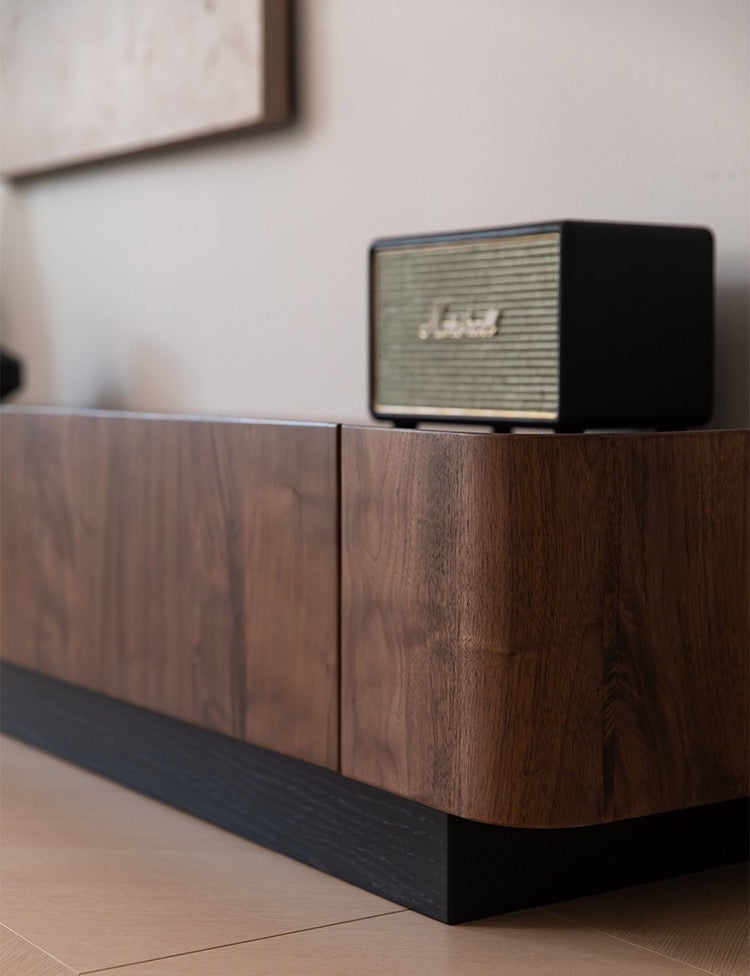 Mazonvintage-Tribe Link Up Drawers Black Walnut Wood Media Center
