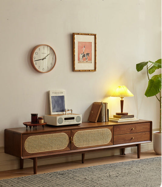 Mazonvintage-Veritas Nordic Design Walnut Wood TV Stand