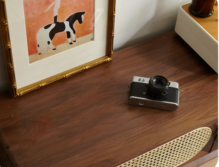 Mazonvintage-Veritas Nordic Design Walnut Wood TV Stand