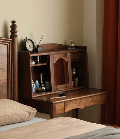 Mazonvintage-Astra American Style Solid Walnut Wood Makeup Vanity