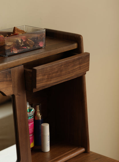 Mazonvintage-Astra American Style Solid Walnut Wood Makeup Vanity
