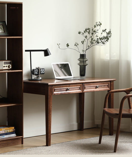 Mazonvintage-Mid Century Classic American Solid Walnut Wood Desk