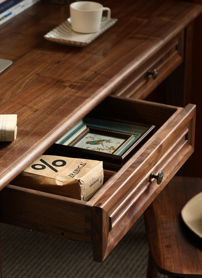 Mazonvintage-Mid Century Classic American Solid Walnut Wood Desk