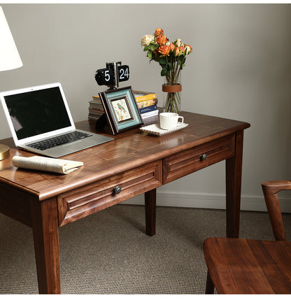 Mazonvintage-Mid Century Classic American Solid Walnut Wood Desk