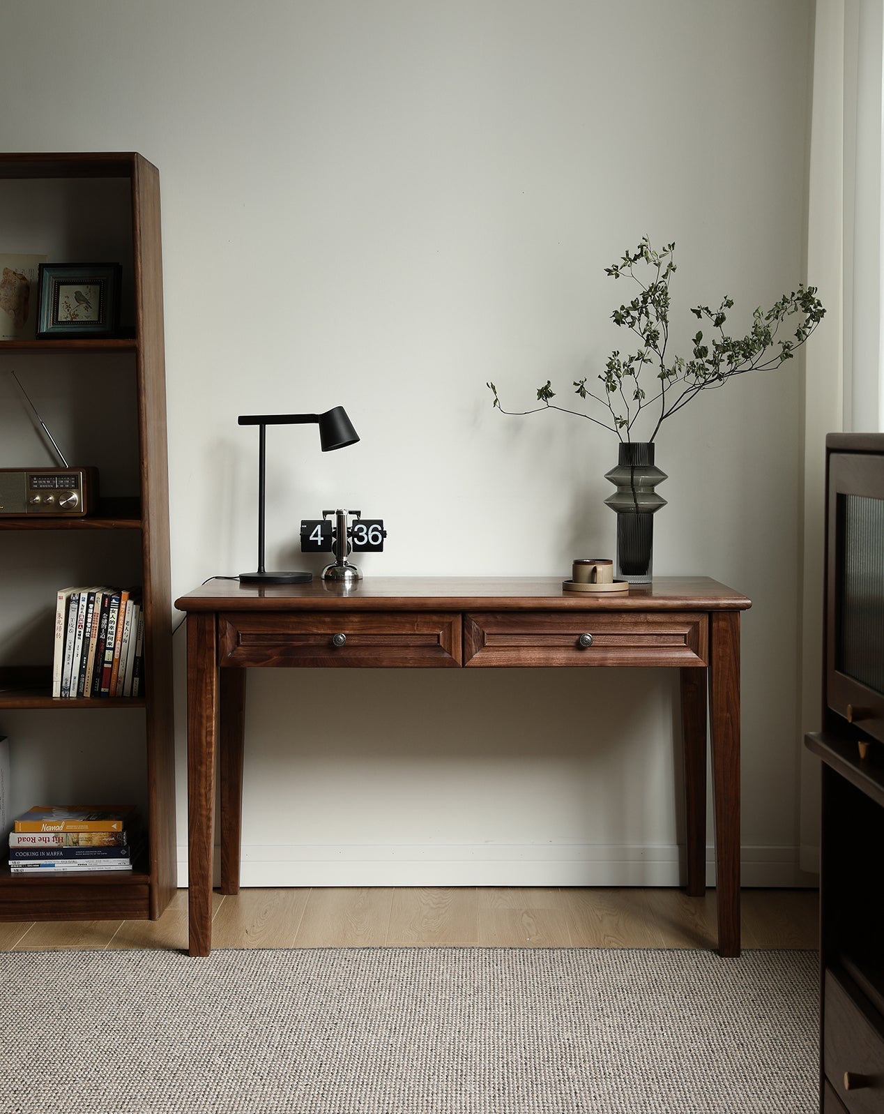 Mazonvintage-Mid Century Classic American Solid Walnut Wood Desk