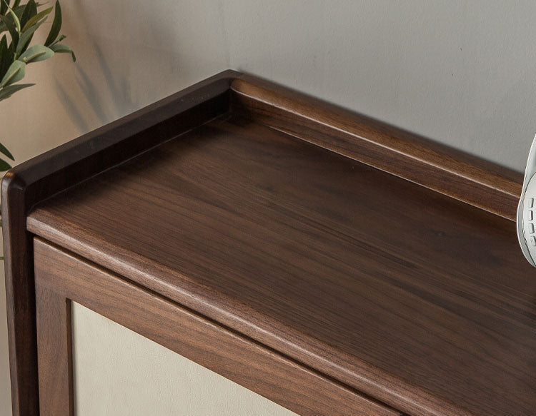 Mazonvintage-Dreamer Dual Layers Solid Walnut Wood Desk with Hutch