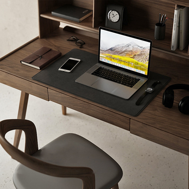 Mazonvintage-Harmonic Black Walnut Wood Desk with Hutch