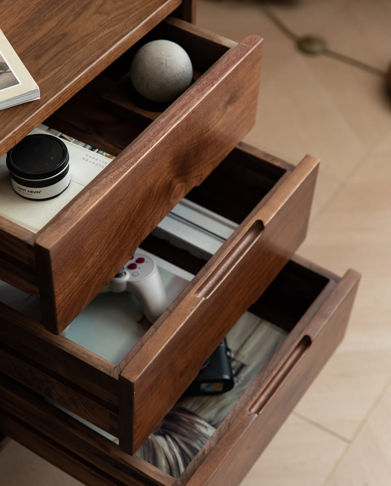 Mazonvintage-Contemporary Workstation Black Walnut Wood Desk