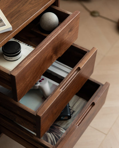 Mazonvintage-Contemporary Workstation Black Walnut Wood Desk