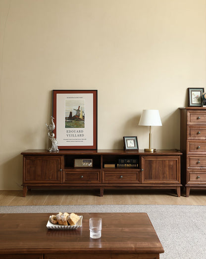 Mazonvintage-Wander American Style Black Walnut Wood TV Stand