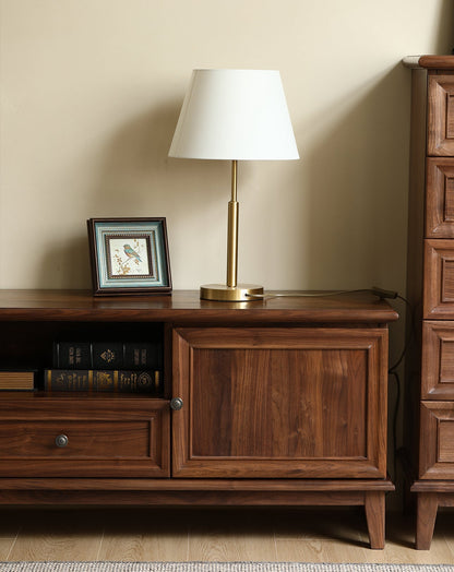 Mazonvintage-Wander American Style Black Walnut Wood TV Stand