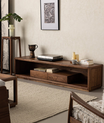 Mazonvintage-Sierra Open Space Style Solid Walnut Wood TV Stand