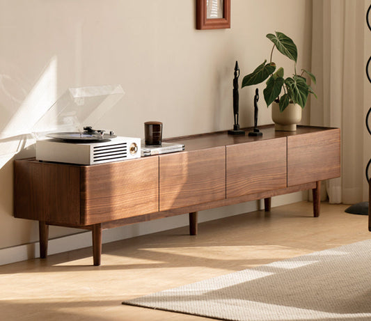 Mazonvintage-Full Consistent Solid Walnut Wood Board TV Stand