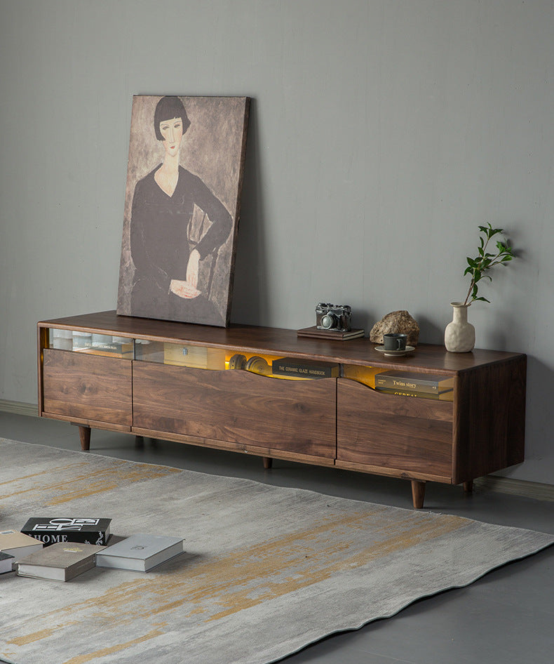Mazonvintage-Fable Solid Walnut Wood Mountain Design TV Stand