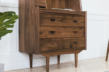 Mazonvintage-Danish Mid-Century Walnut Wood Secretary Desk