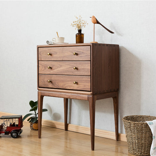 Mazonvintage-Arcadia Solid Walnut Wood Bedside Table