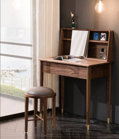 Mazonvintage-Rustic Makeup Vanity Set Table with Stool