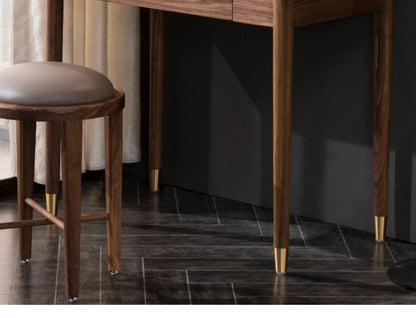 Mazonvintage-Rustic Makeup Vanity Set Table with Stool