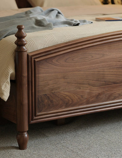Mazonvintage-Noble America Antique Solid Walnut Wood Bed