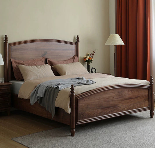 Mazonvintage-Noble America Antique Solid Walnut Wood Bed