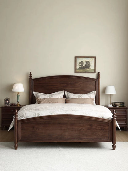 Mazonvintage-Noble America Antique Solid Walnut Wood Bed