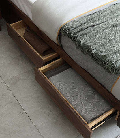 Mazonvintage-Sierra Big Hydraulic Bed Made of Black Walnut Wood