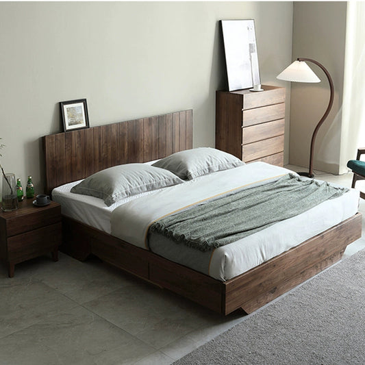 Mazonvintage-Sierra Big Hydraulic Bed Made of Black Walnut Wood