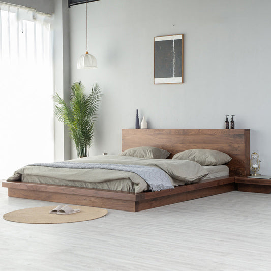Mazonvintage-Solara Low Platform Black Walnut Wood Bed