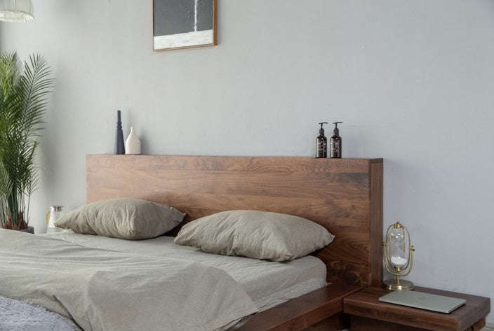 Mazonvintage-Solara Low Platform Black Walnut Wood Bed